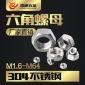 304不锈钢螺母DIN934六角螺母 螺丝帽 螺帽 六角螺帽M1.2-M64